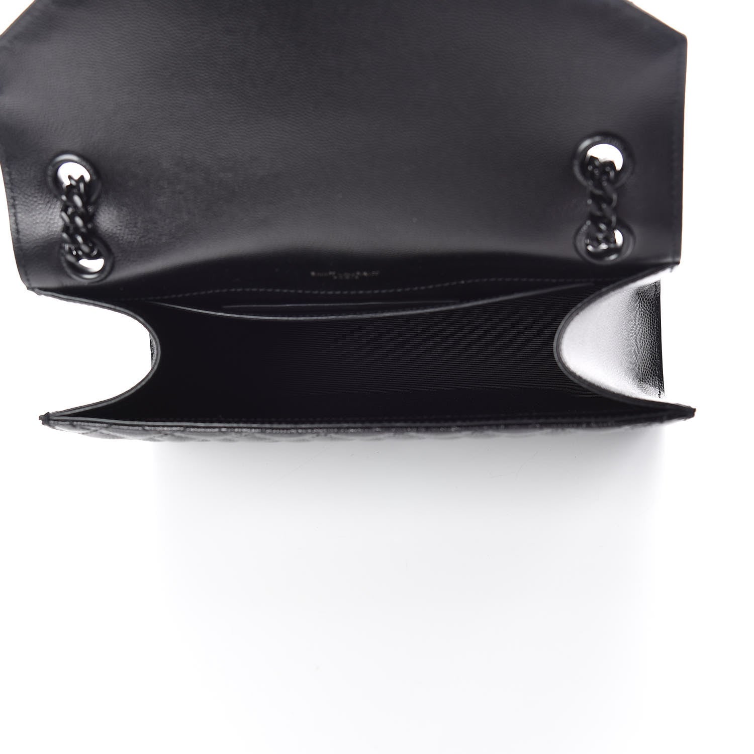 Saint Laurent Grain De Poudre Textured Mixed Matelasse Triquilt Medium Monogram Satchel Black 5 of 10