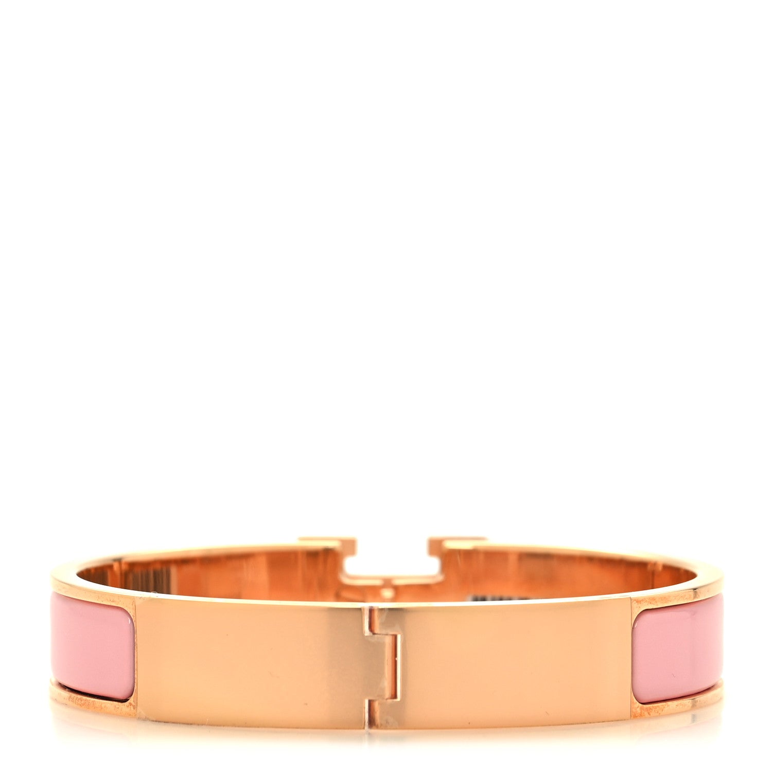 Hermes Enamel Narrow Clic Clac H Bracelet GM Rose Delirium 3 of 5
