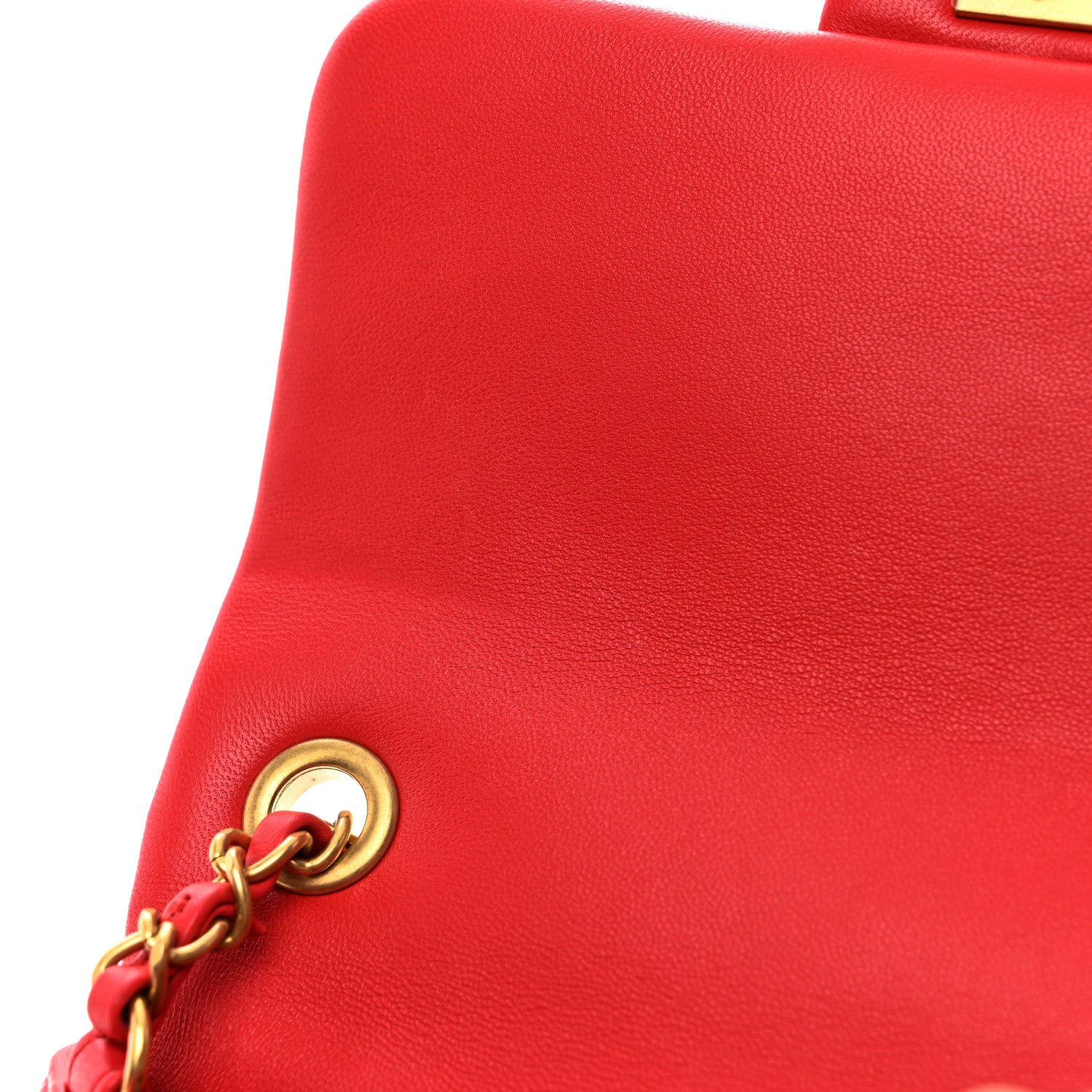 Chanel Lambskin Quilted Small In The Loop Handle Flap Bag Red 11 of 11