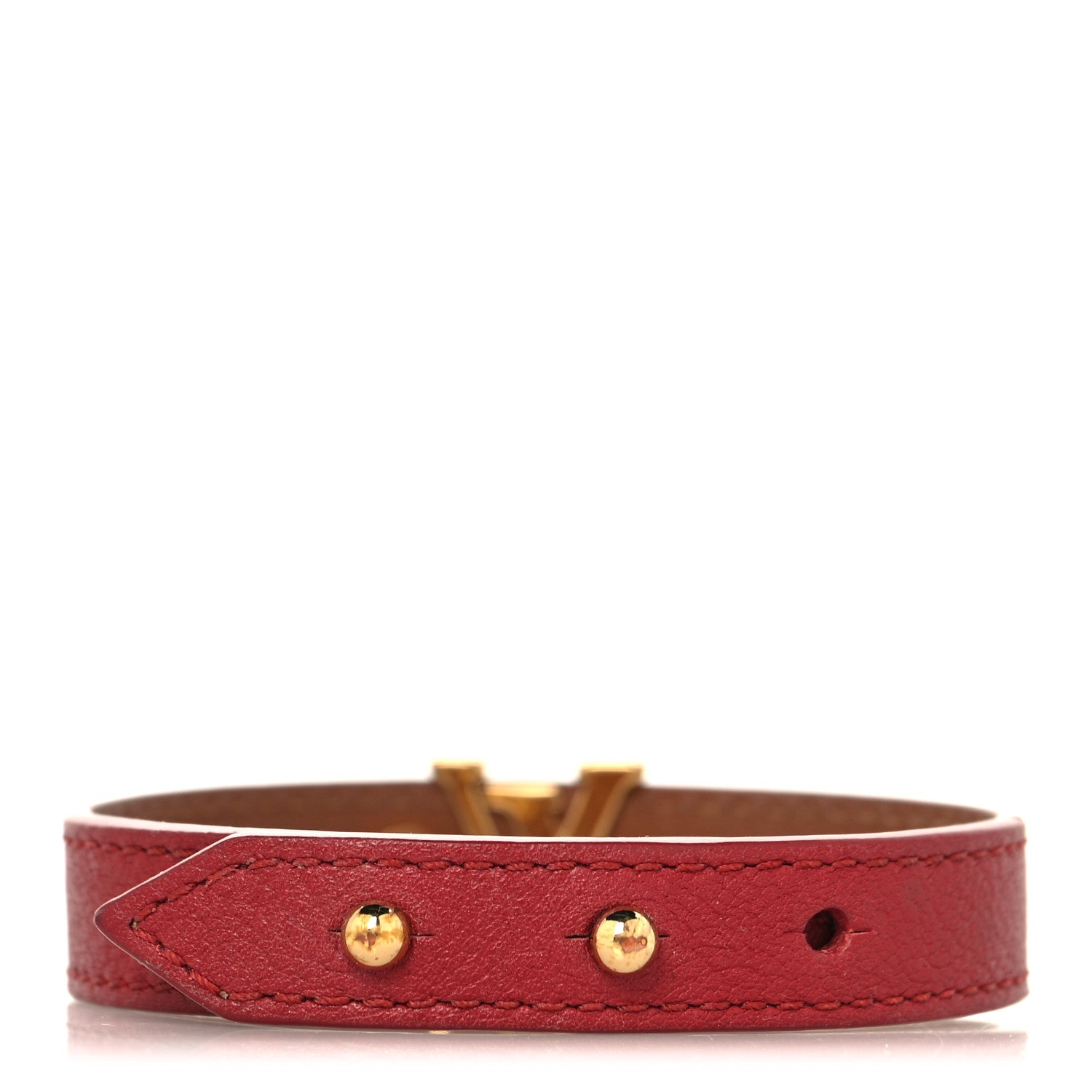 Louis Vuitton Calfskin Iconic Bracelet 17 Red 3 of 5