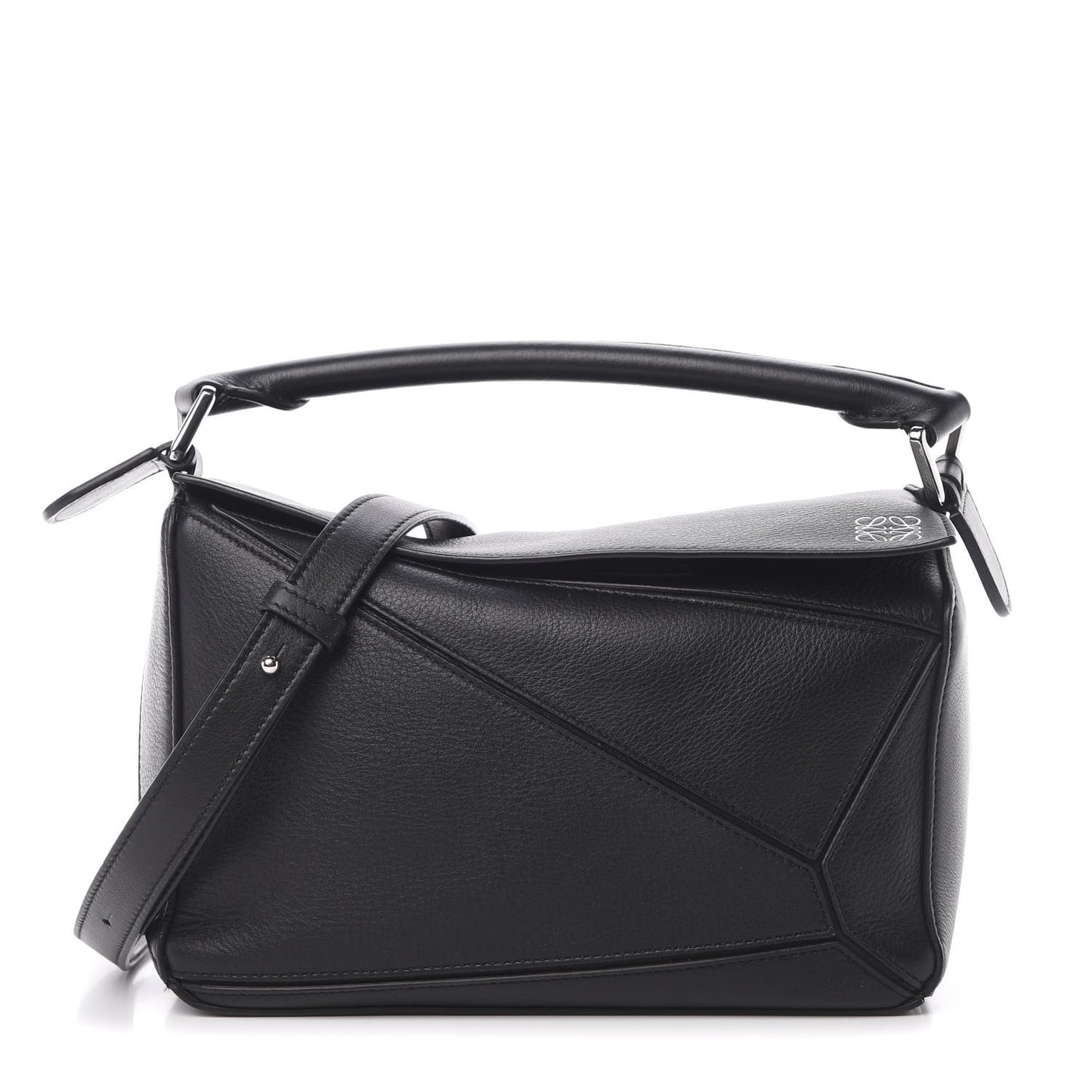 Calfskin Small Puzzle Bag Black