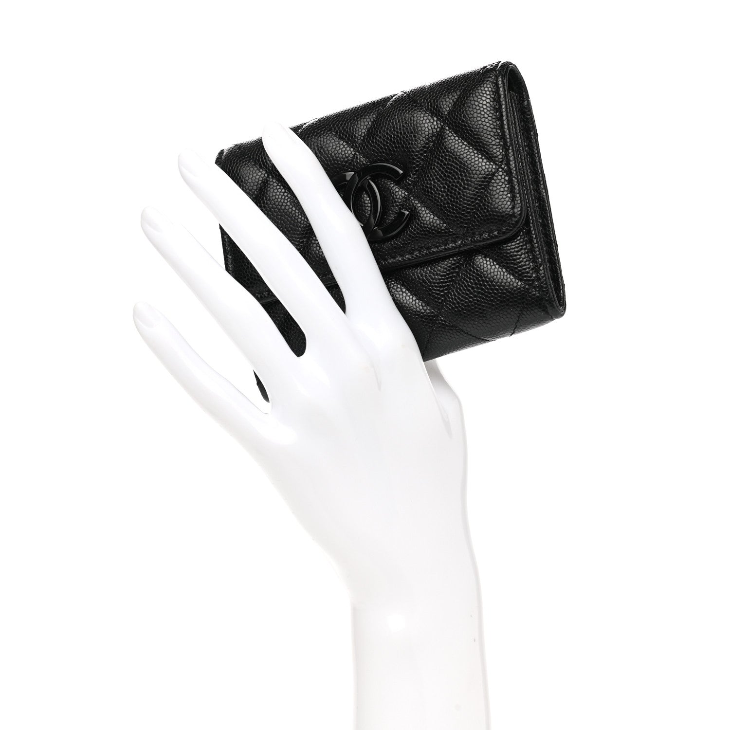 Chanel Caviar Quilted My Everything Flap Card Holder Wallet Black 2 of 8