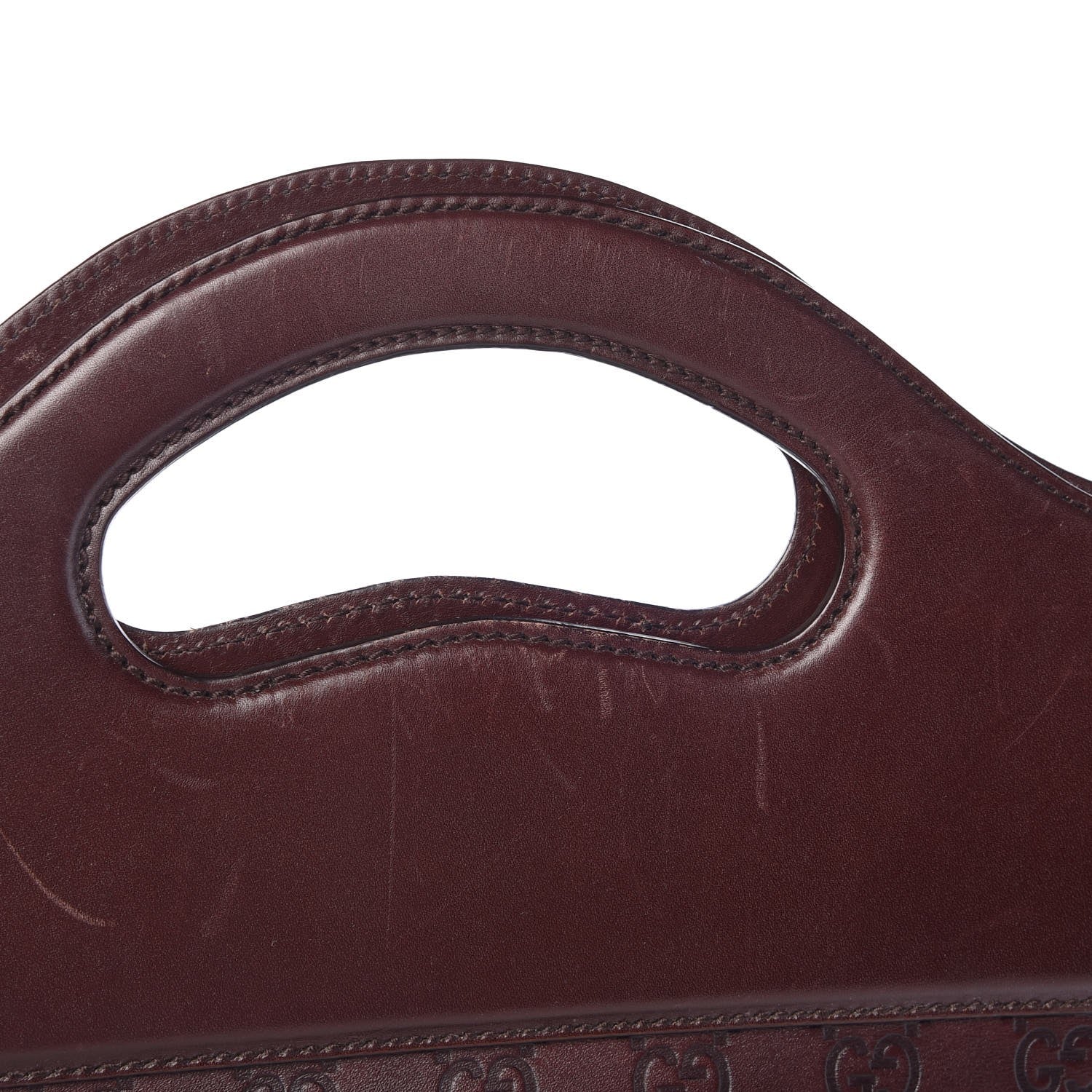 Gucci Guccissima Large Punch Top Handle Tote Dark Brown 12 of 15