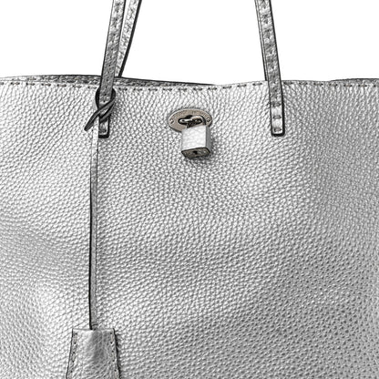 Fendi Cuoio Romano Lux Selleria Carla Shopping Tote Argento 6 of 12