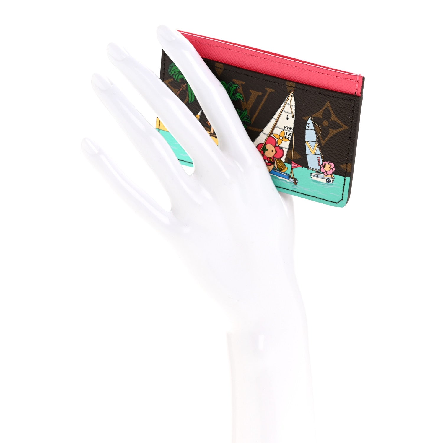 Louis Vuitton Monogram 2023 Christmas Animation Sailing Vivienne Cardholder Dragonfruit Pink 2 of 7