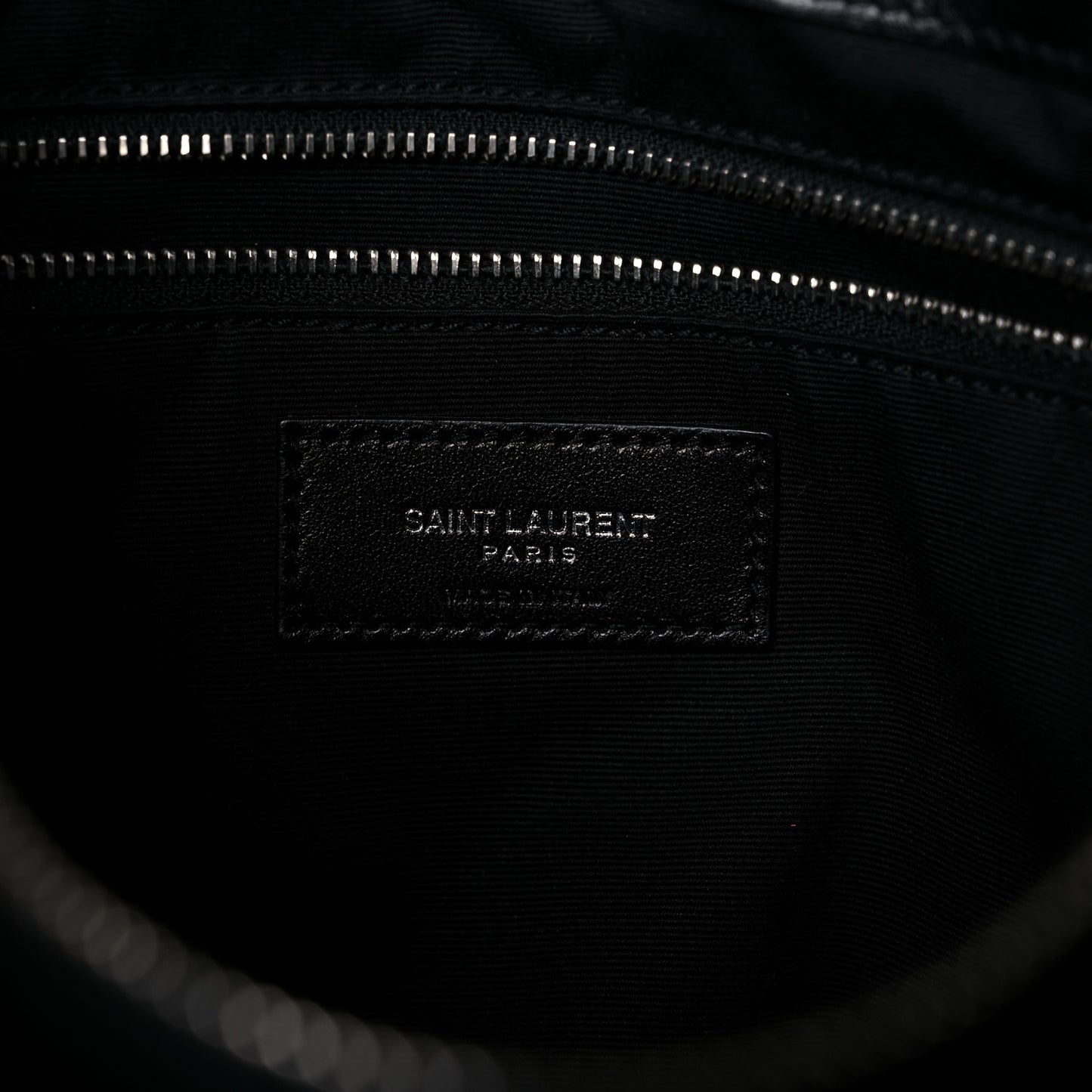 Calfskin Y Quilted Monogram Medium Loulou Chain Satchel Black
