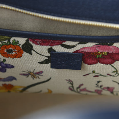 Gucci Canvas Large Flora Tote Navy Multicolor 7 of 9