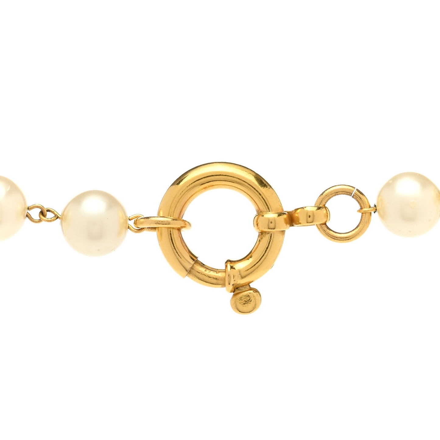 Pearl CC Long Necklace Gold