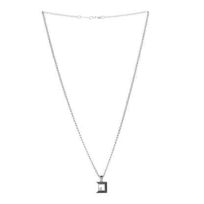 Chopard 18K White Gold Happy Diamonds Square Pendant Necklace 3 of 6