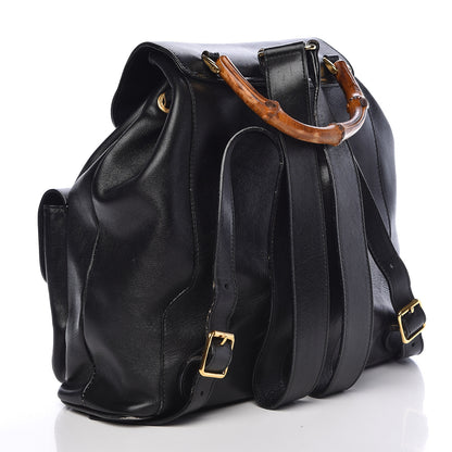 Gucci Calfskin Bamboo Backpack Black 3 of 22