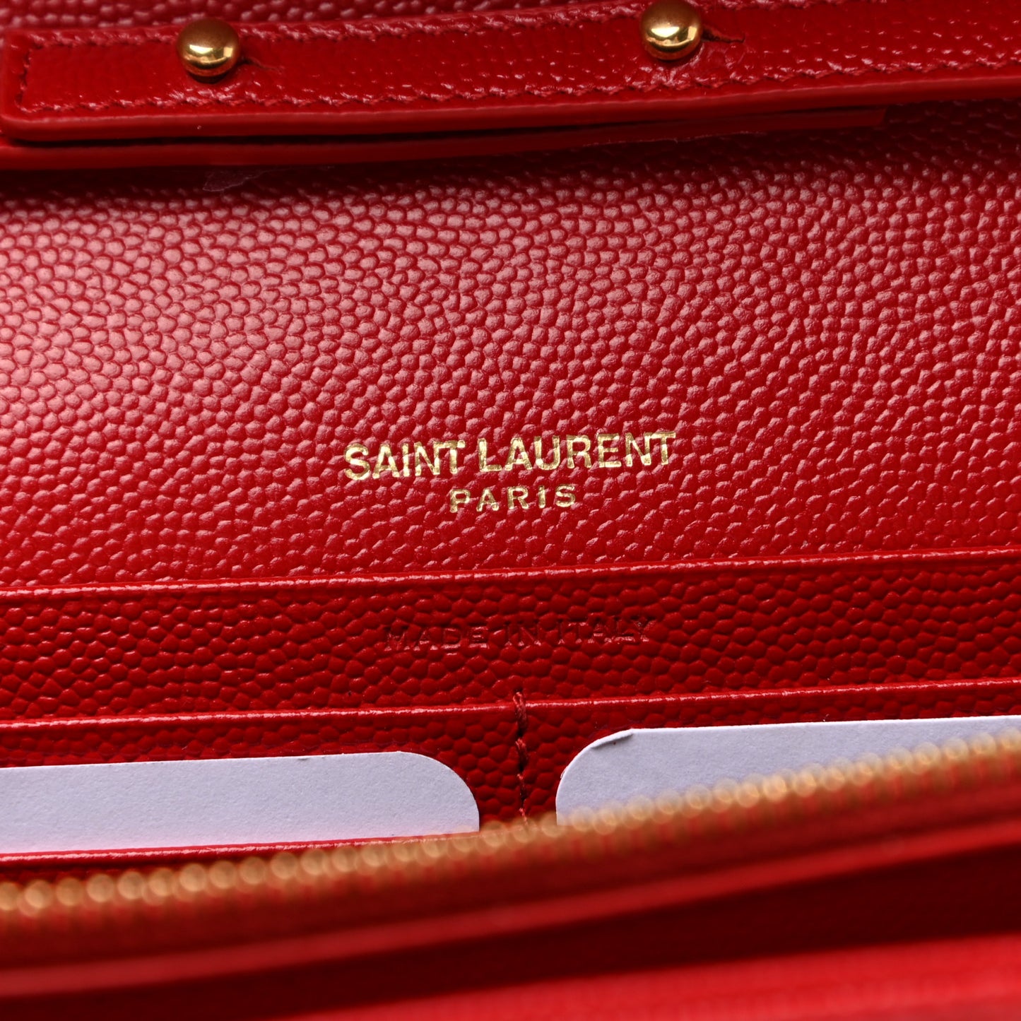 Grain De Poudre Matelasse Chevron Monogram Chain Wallet Bandana Red