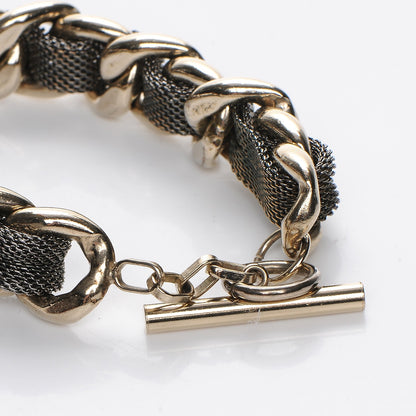 Chanel Ruthenium Mesh CC Chain Bracelet Light Gold 5 of 6