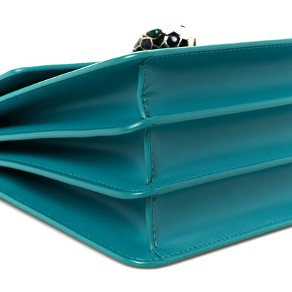 Bulgari Calfskin Galuchat Serpenti Forever Crossbody Turquoise 10 of 11