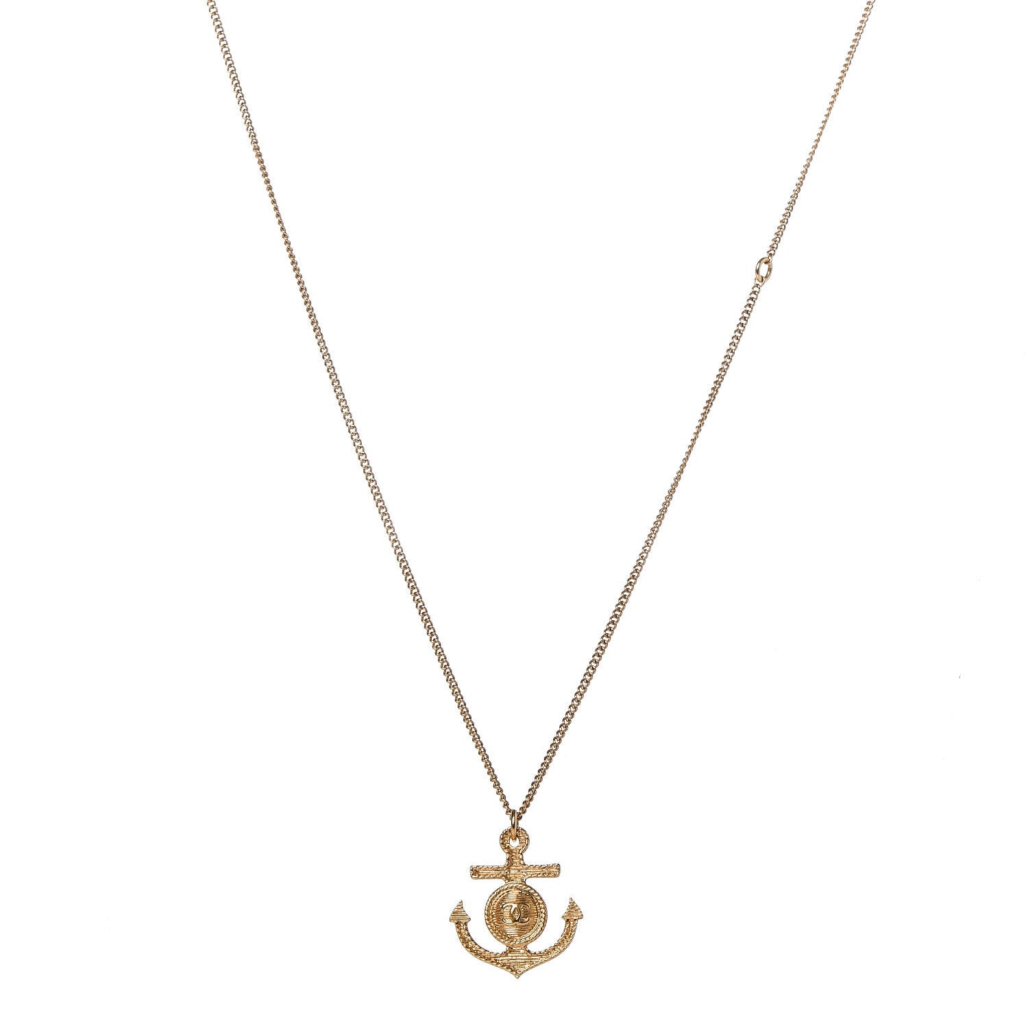 Chanel Anchor CC Pendant Necklace Gold 1 of 6