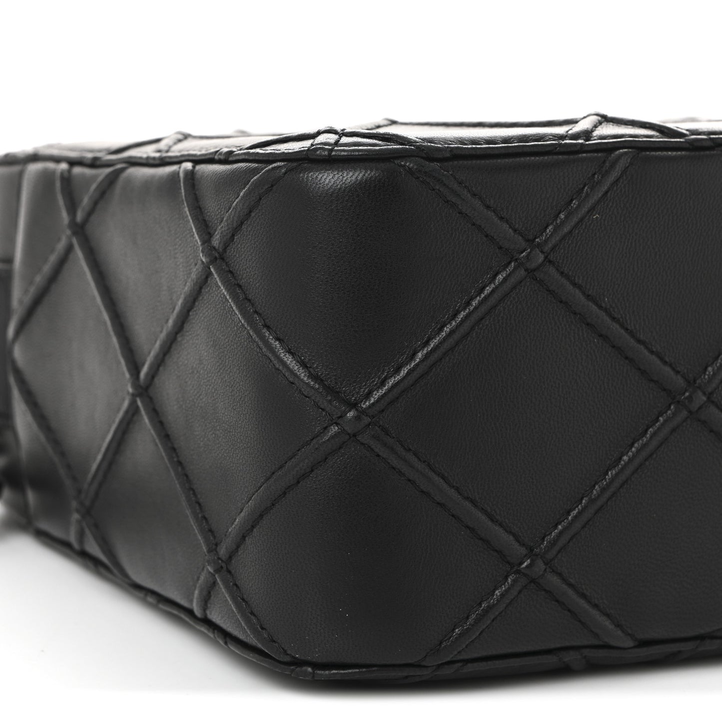 Lambskin Stitched Camera Case Black