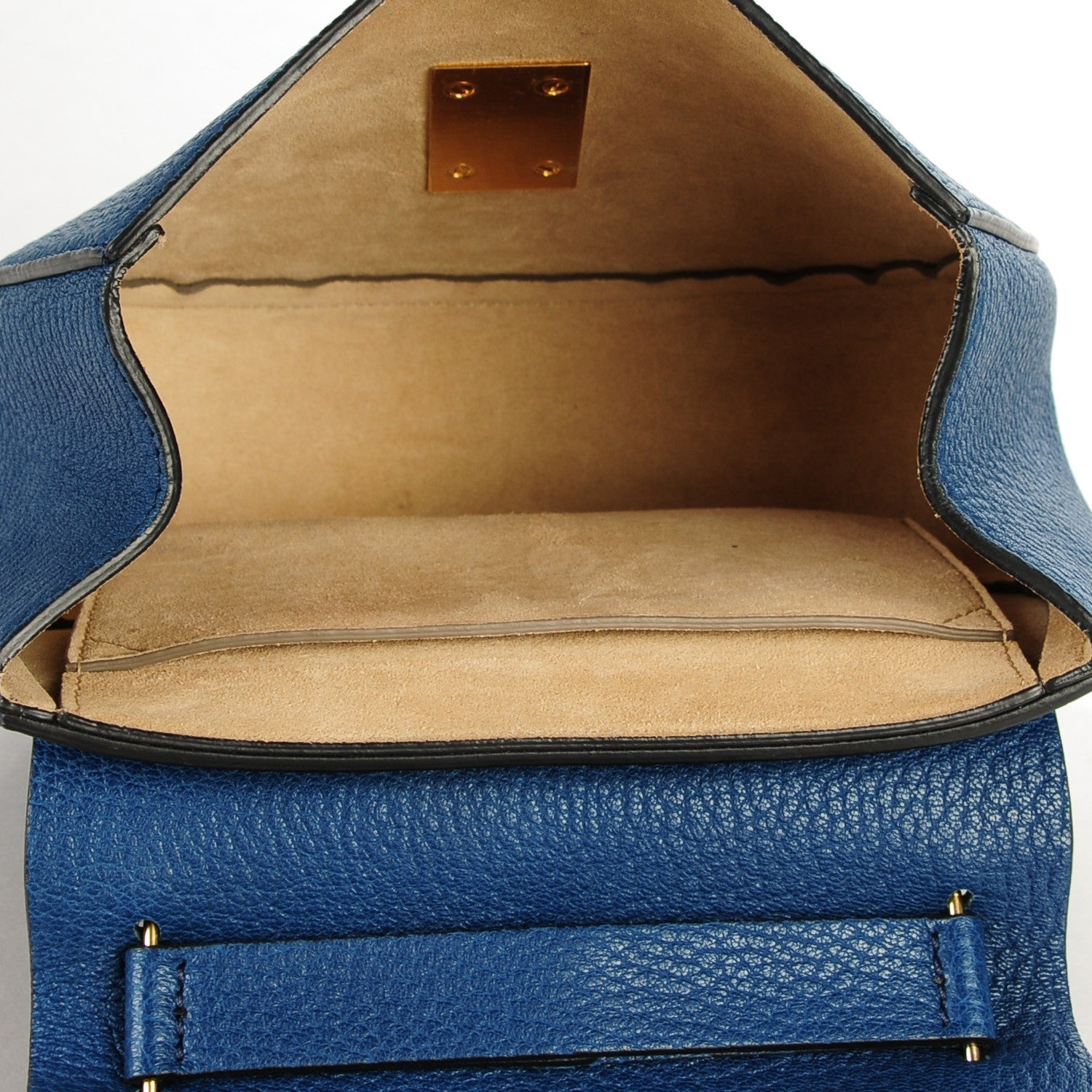 Chloe Grained Lambskin Mini Drew Shoulder Bag Factory Blue 5 of 7