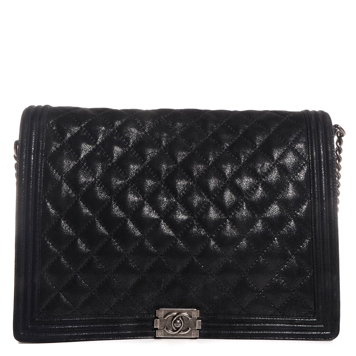 Chanel Goatskin Quilted Large Gentle Boy Flap Black 1 of 7