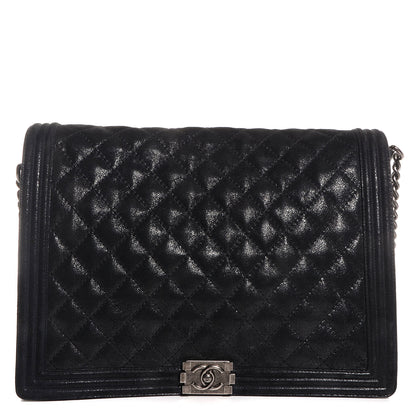 Chanel Goatskin Quilted Large Gentle Boy Flap Black 1 of 7
