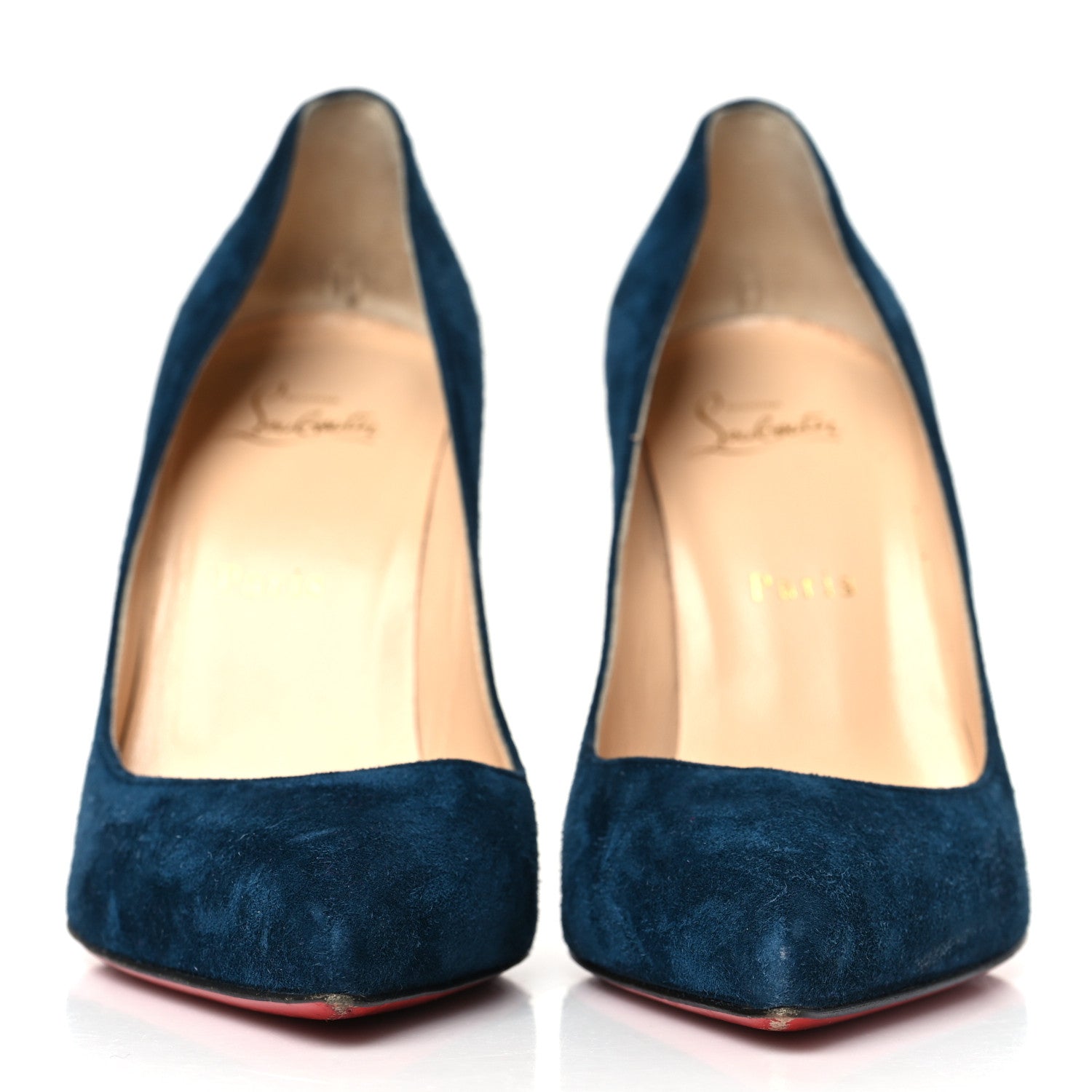 Christian Louboutin Veau Velours Pigalle Follies 100 Pumps 39 Blue Khol 3 of 10