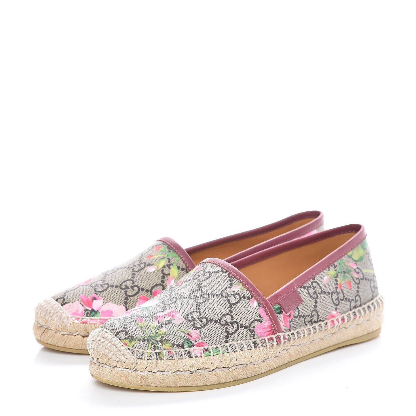 GG Supreme Monogram Blooms Espadrilles 36 Beige Multicolor Dry Rose