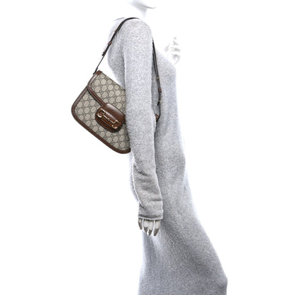 Gucci GG Supreme Monogram Azalea Calfskin Horsebit 1955 Shoulder Bag Beige Brown Sugar 2 of 12