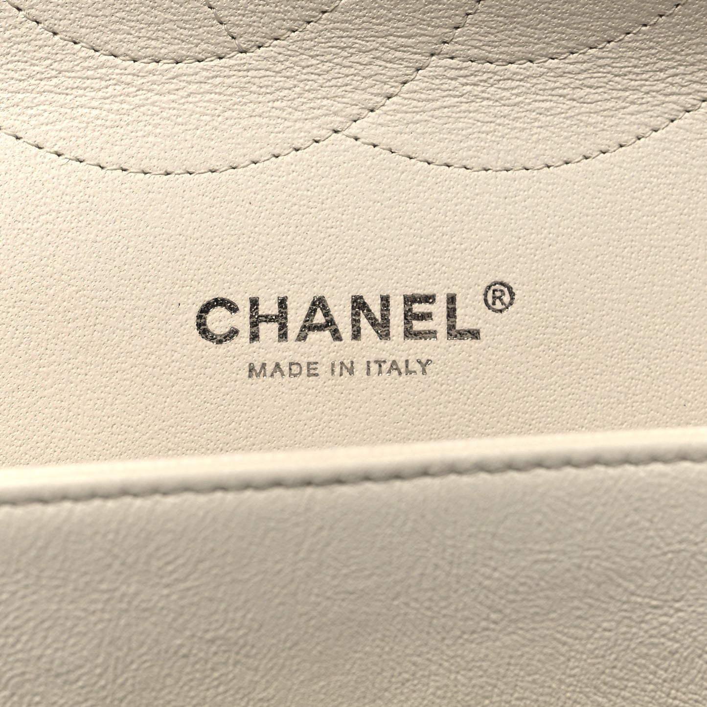 Calfskin Quilted Jumbo Double Flap White