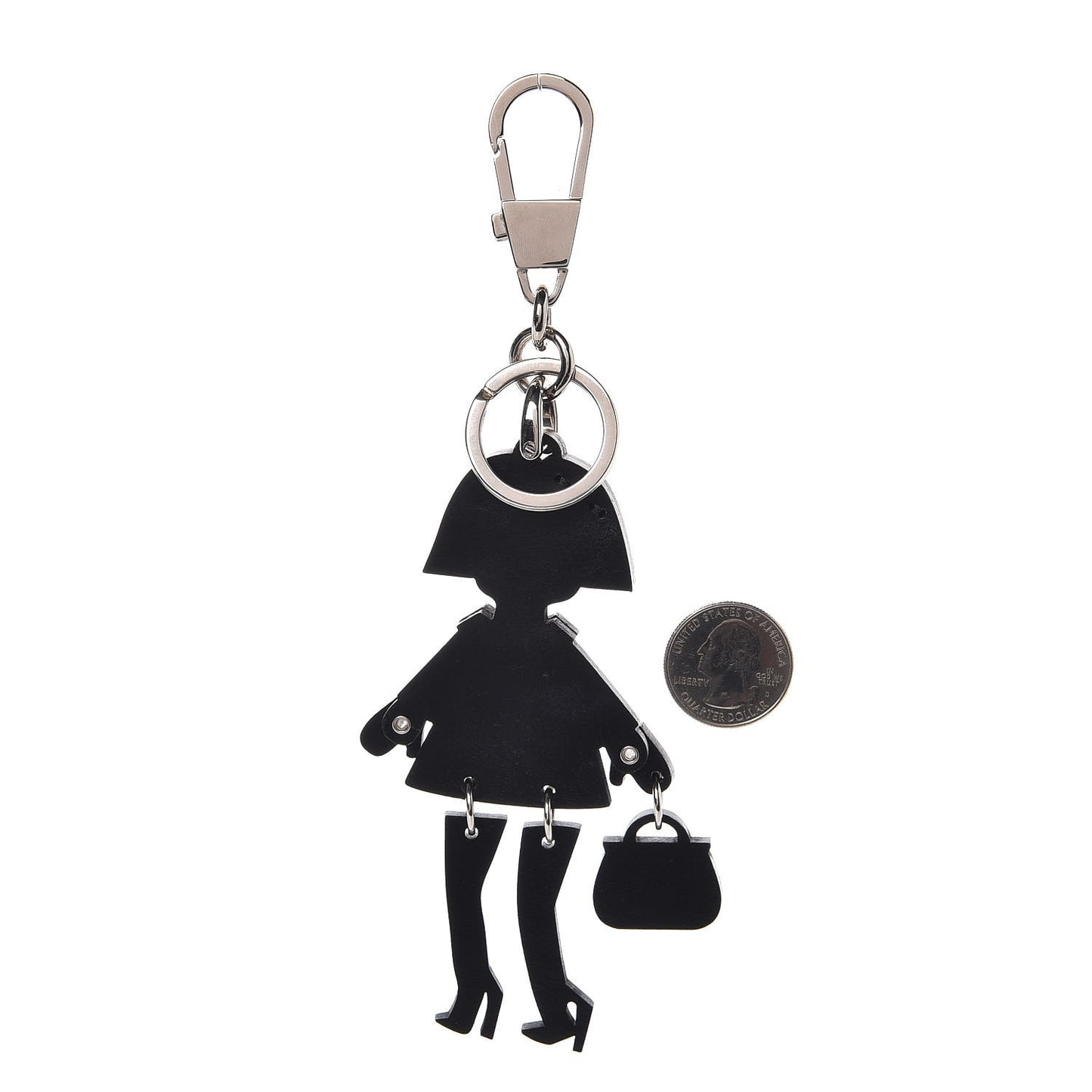 Studded Cuoio Lady Bag Charm Key Holder