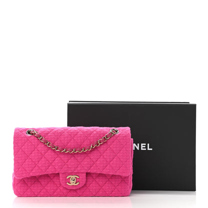 Chanel Tweed Quilted Medium Double Flap Fuchsia 11 of 11