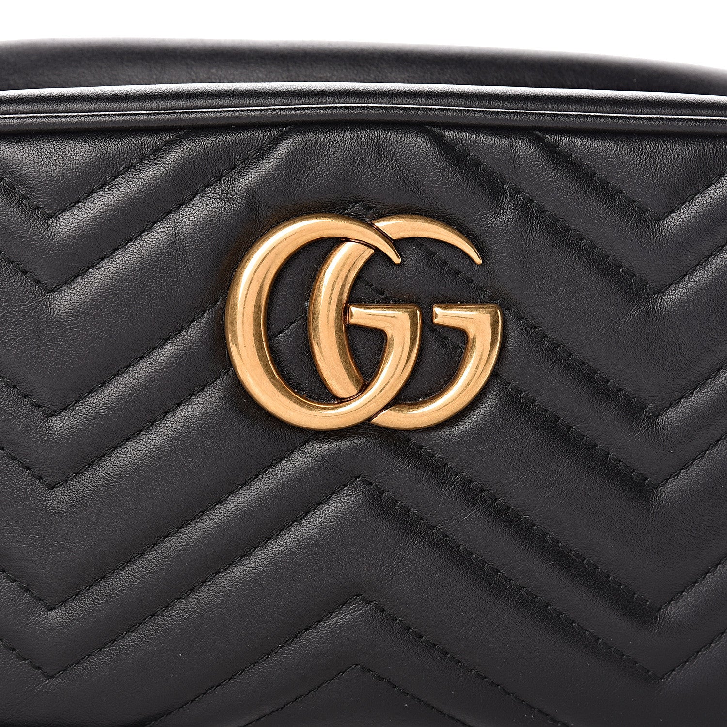 Gucci Calfskin Matelasse Small GG Marmont Chain Shoulder Bag Black 10 of 10