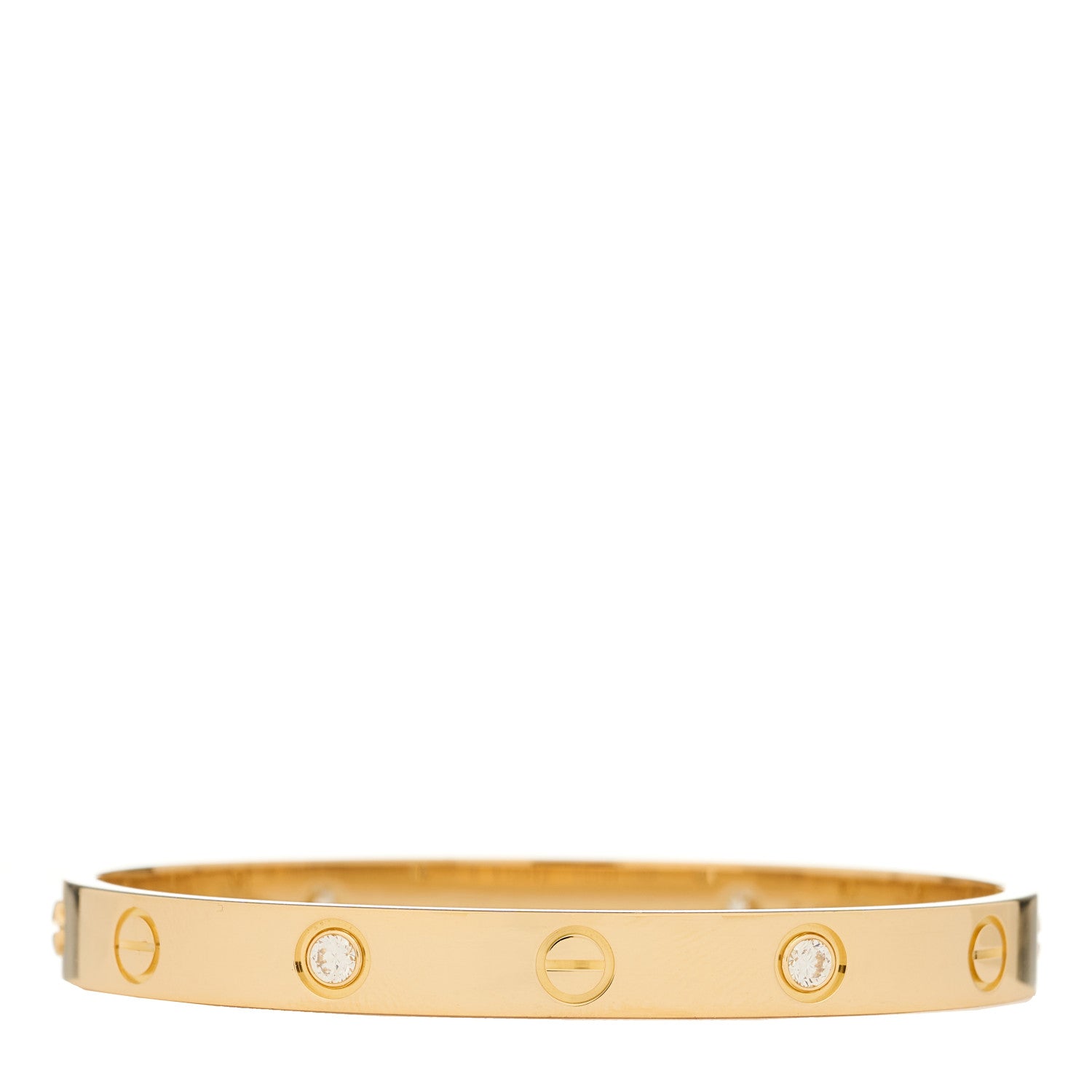 Cartier 18K Yellow Gold 4 Diamond LOVE Bracelet 16 2 of 8