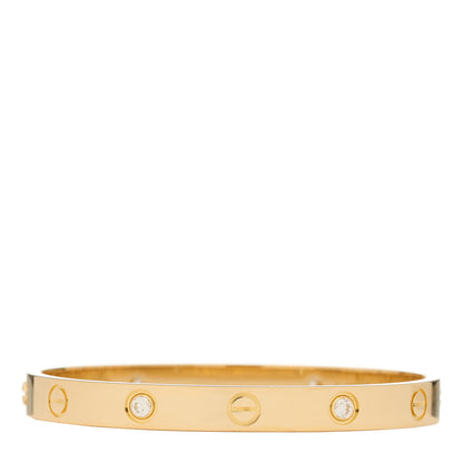 Cartier 18K Yellow Gold 4 Diamond LOVE Bracelet 16 2 of 8