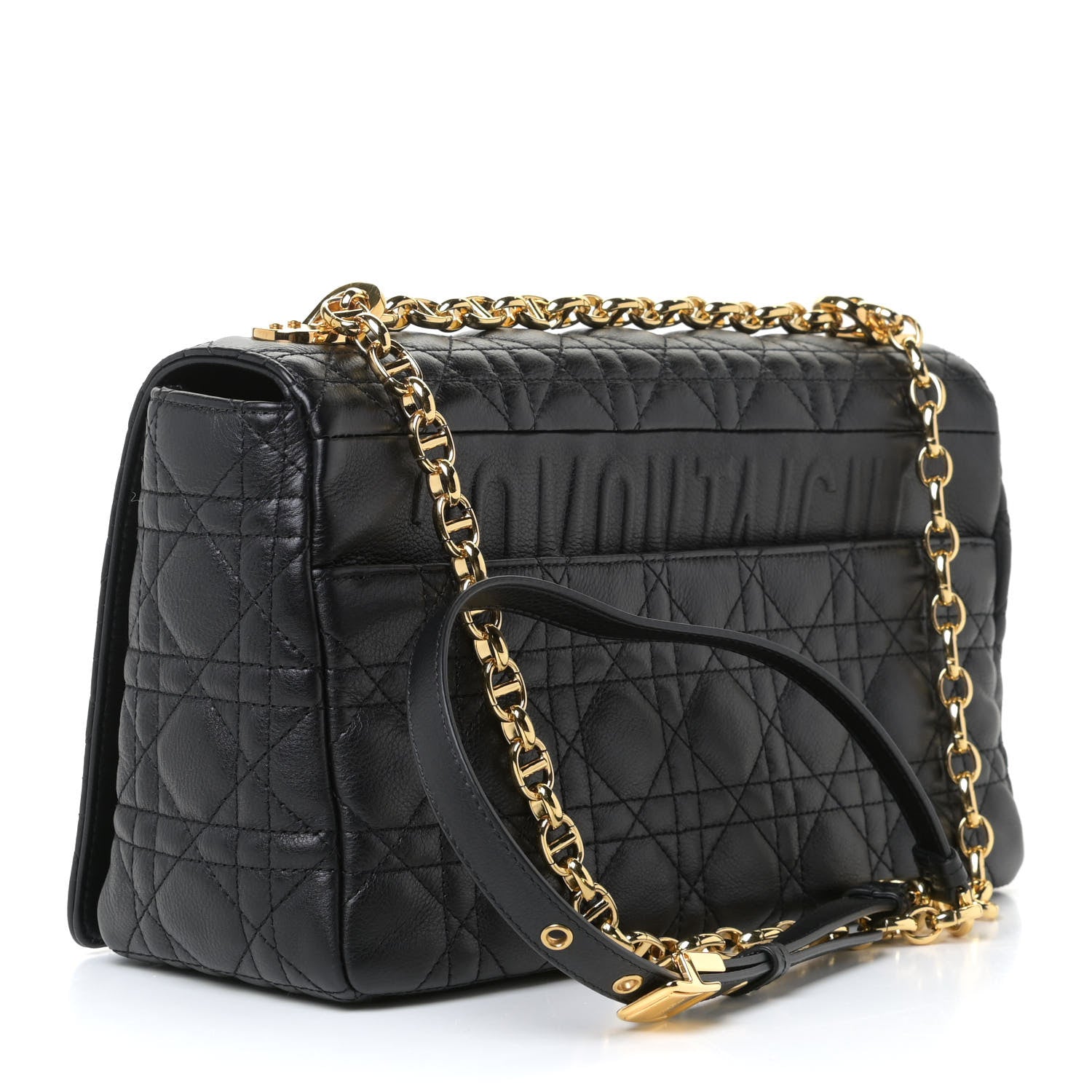 Christian Dior Lambskin Cannage Large Caro Bag Black 3 of 12