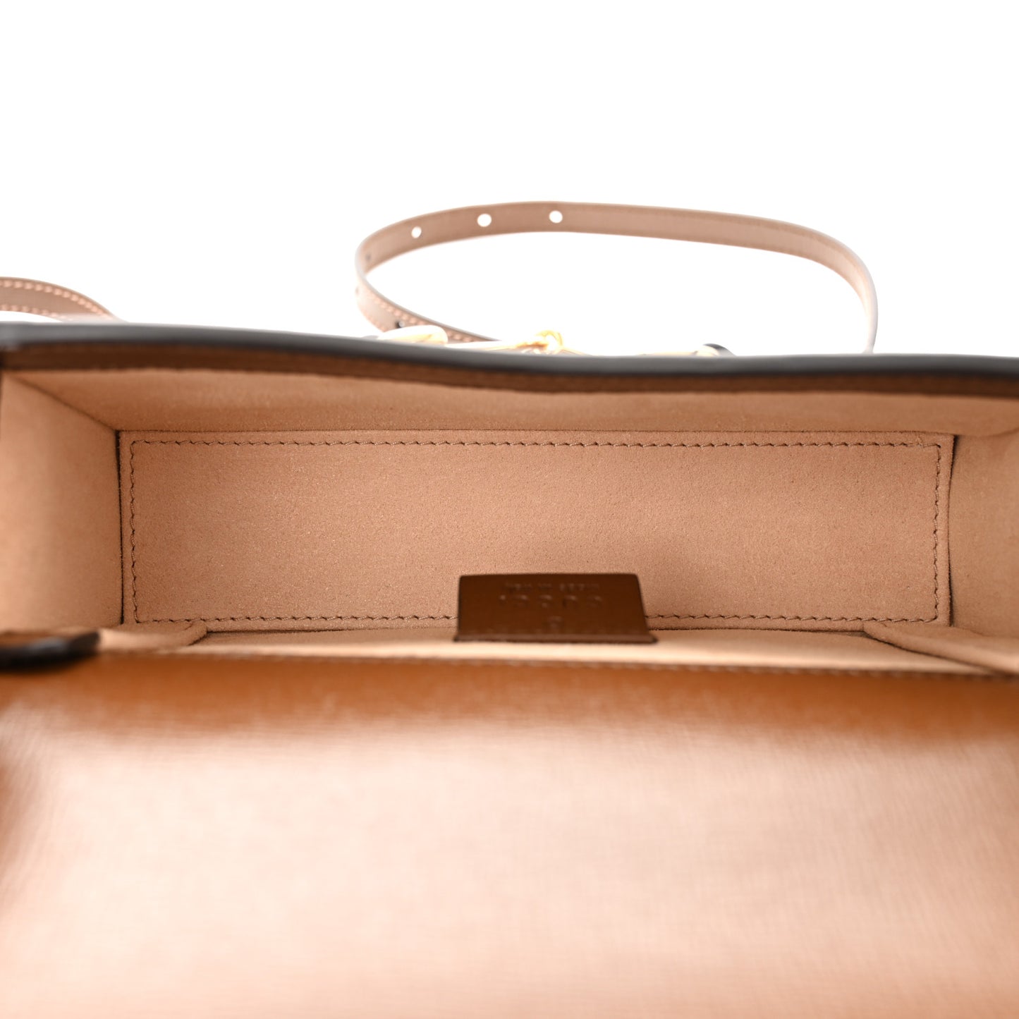 GG Supreme Monogram Mini Horsebit 1955 Shoulder Bag Beige Brown Sugar