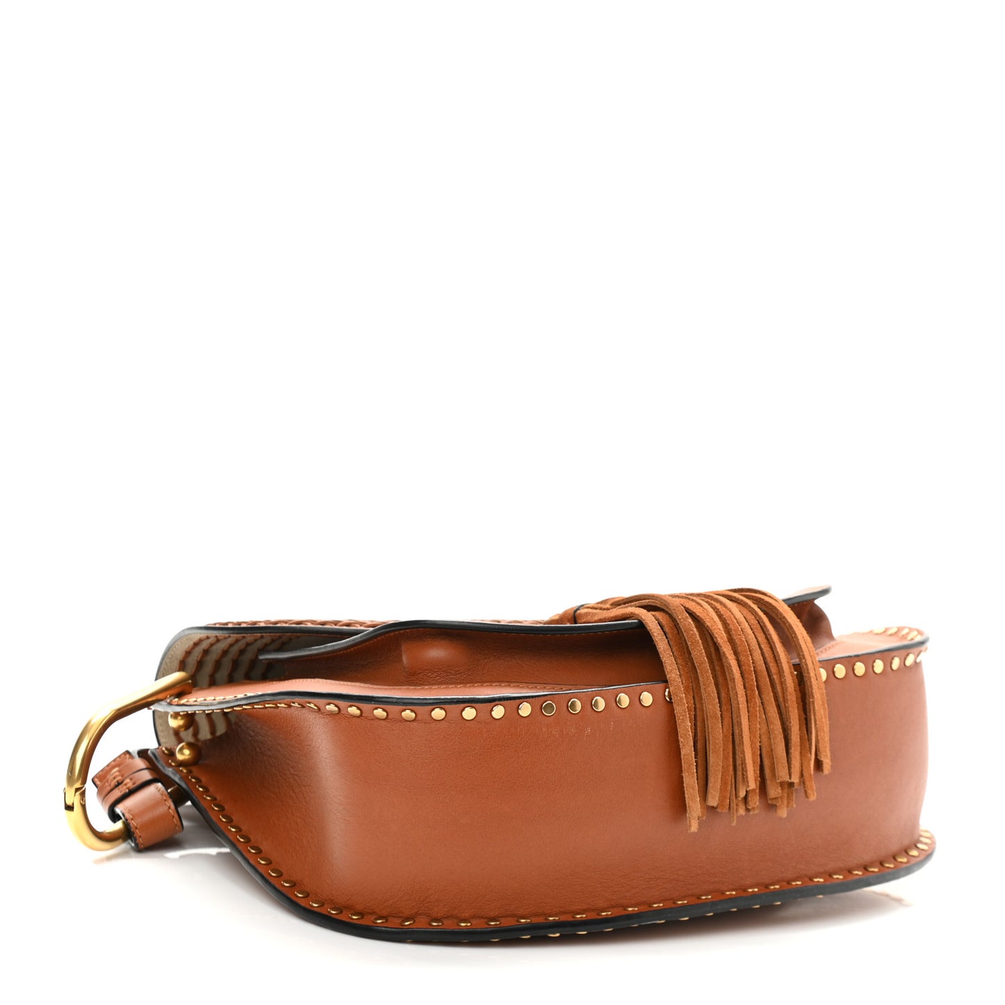 Calfskin Braided Medium Hudson Shoulder Bag Caramel