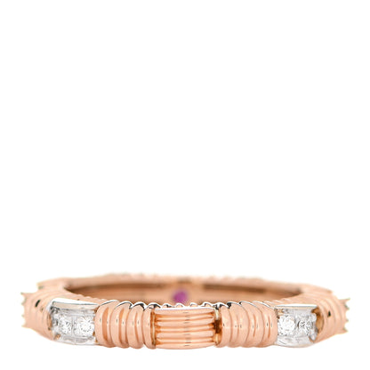 Roberto Coin 18K Rose White Gold Diamond 3.5mm Appassionata Band Ring 53 6.25 3 of 4
