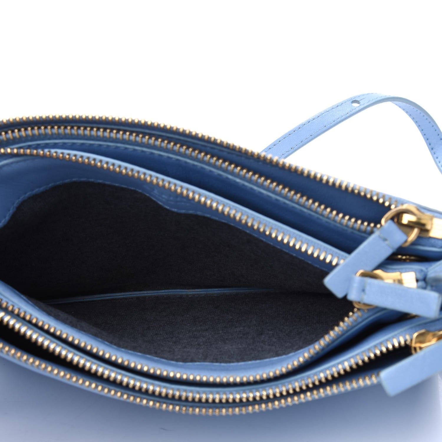 Celine Lambskin Small Trio Crossbody Bag Baby Blue 5 of 23