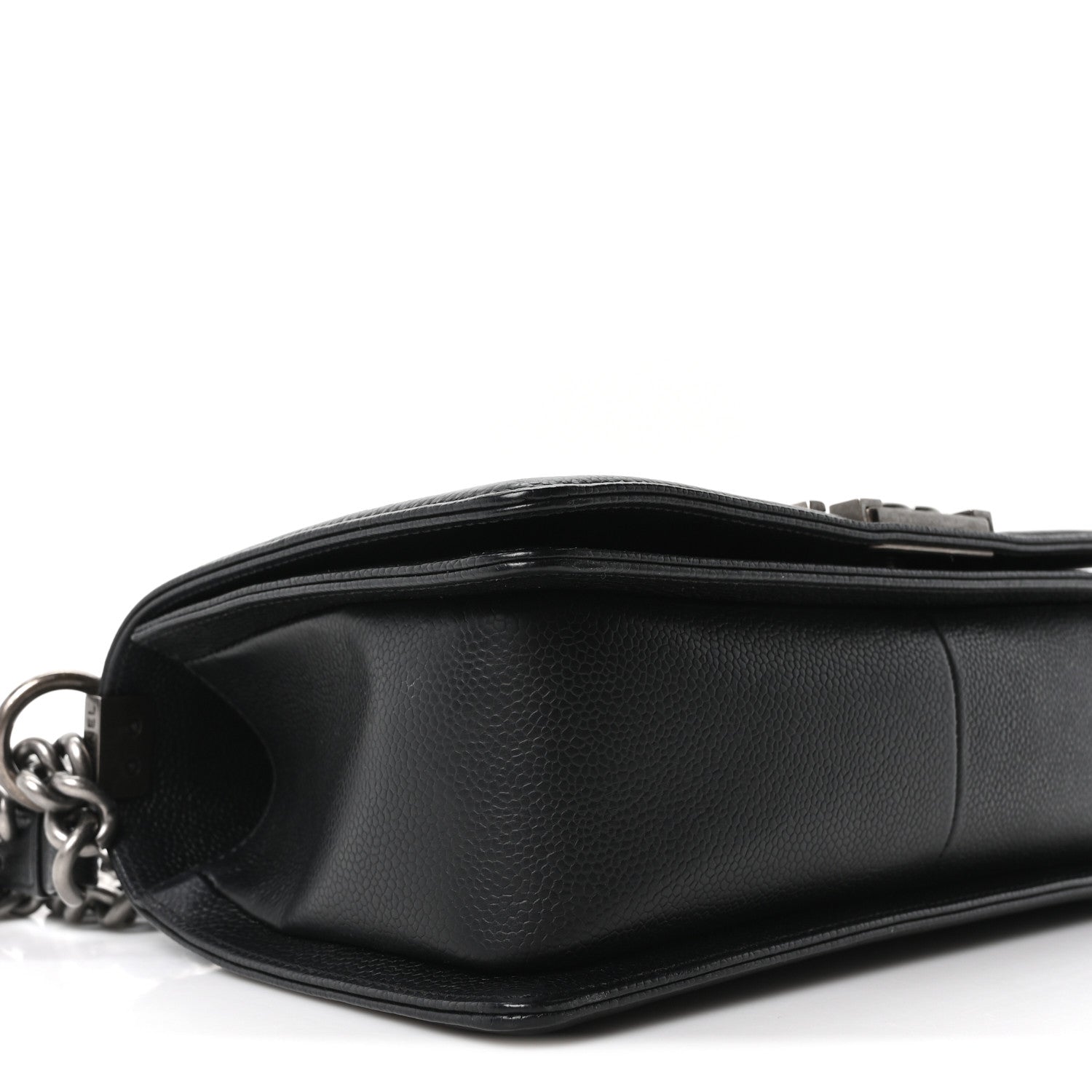 Chanel Caviar Chevron Quilted Medium Boy Flap Black 9 of 10