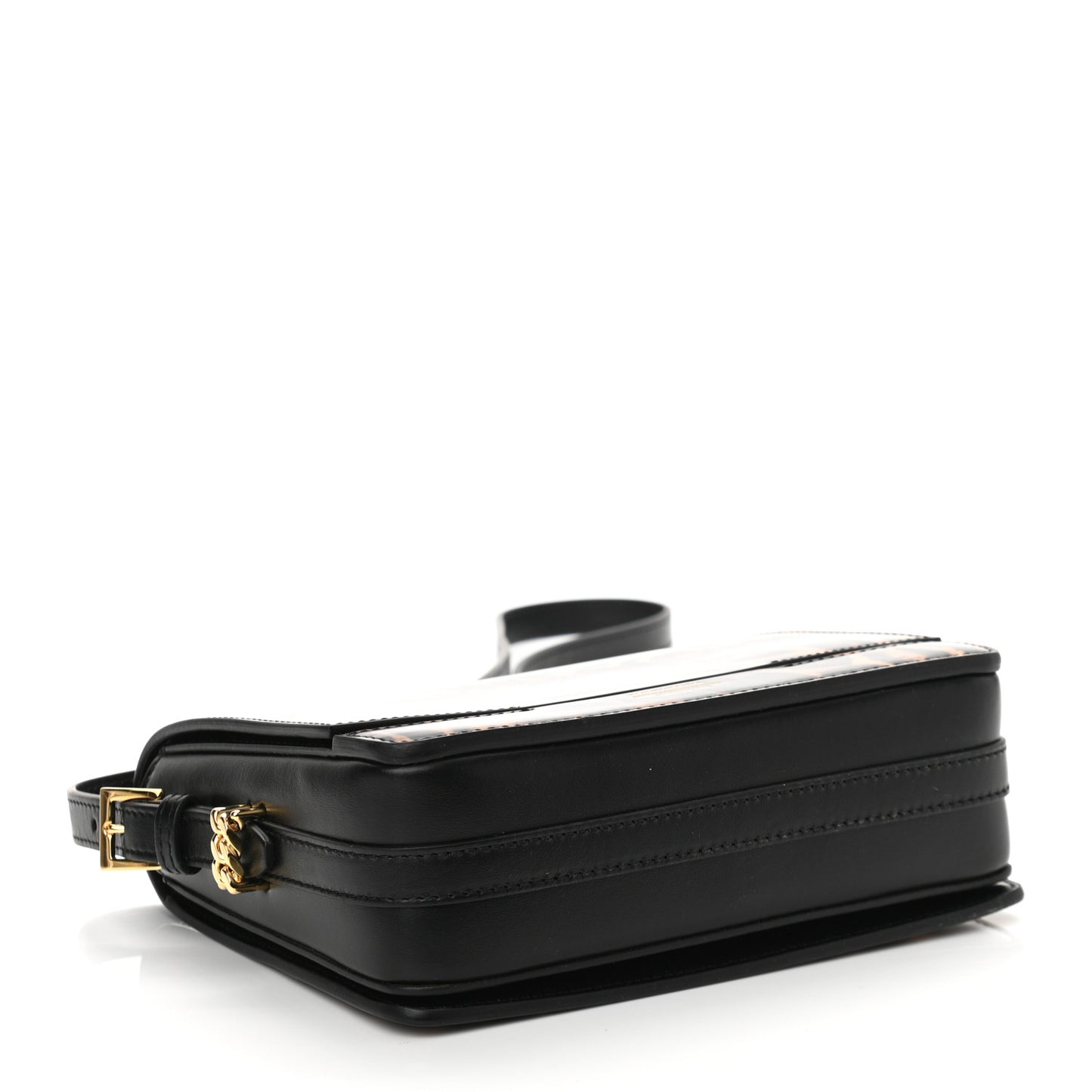 Calfskin Leopard Small Grace Bag Black