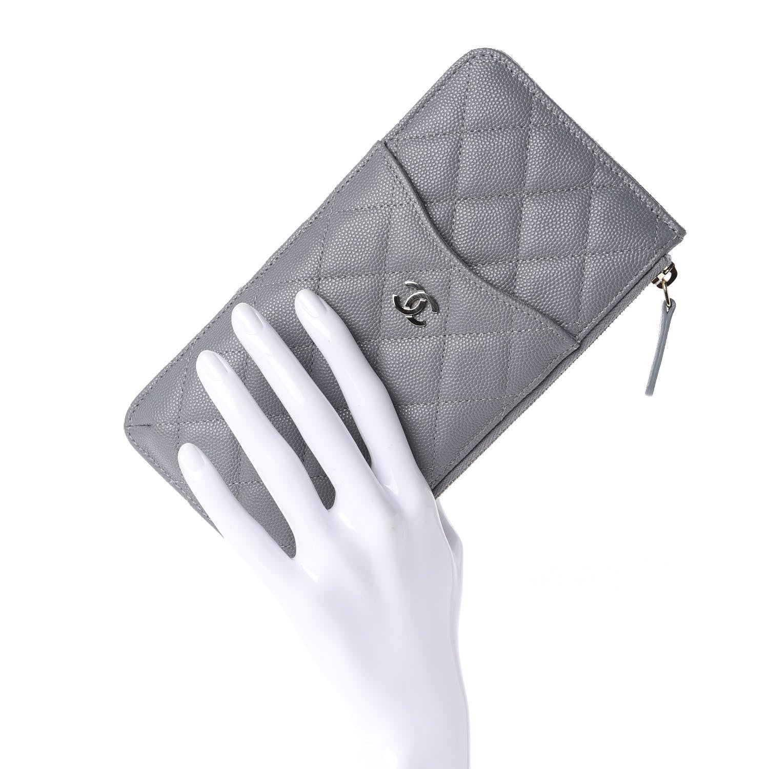 Chanel Caviar Quilted Classic iPhone Pouch Grey 2 of 9