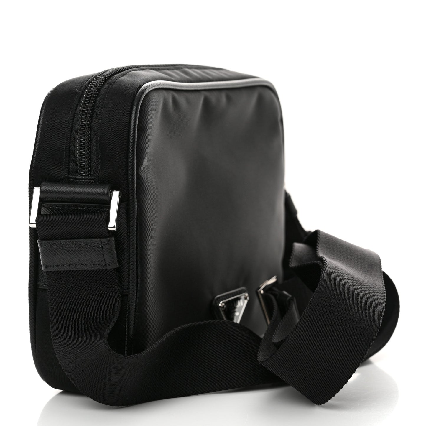 Tessuto Nylon Saffiano Logo Camera Bag Black