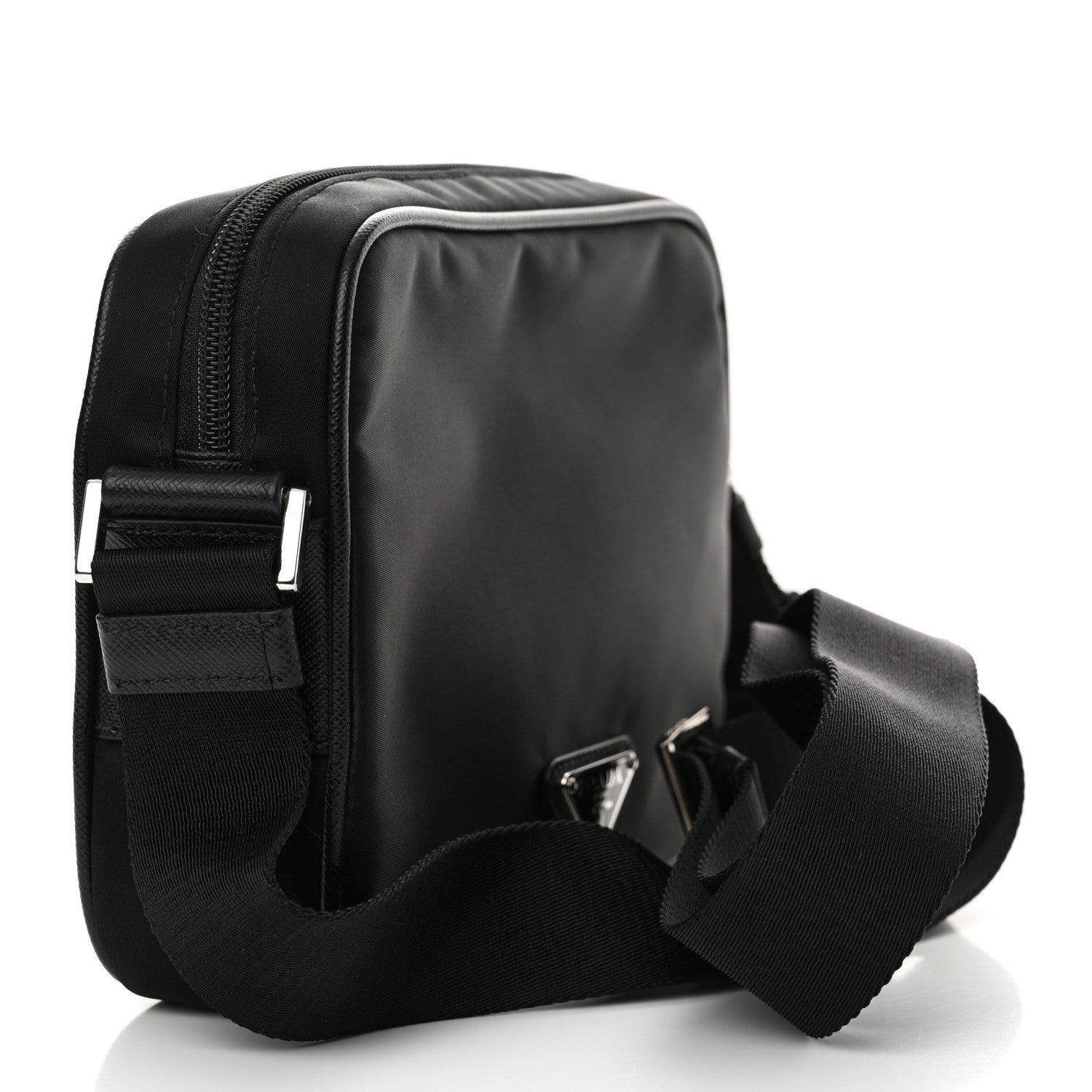 Prada Tessuto Nylon Saffiano Logo Camera Bag Black 3 of 10