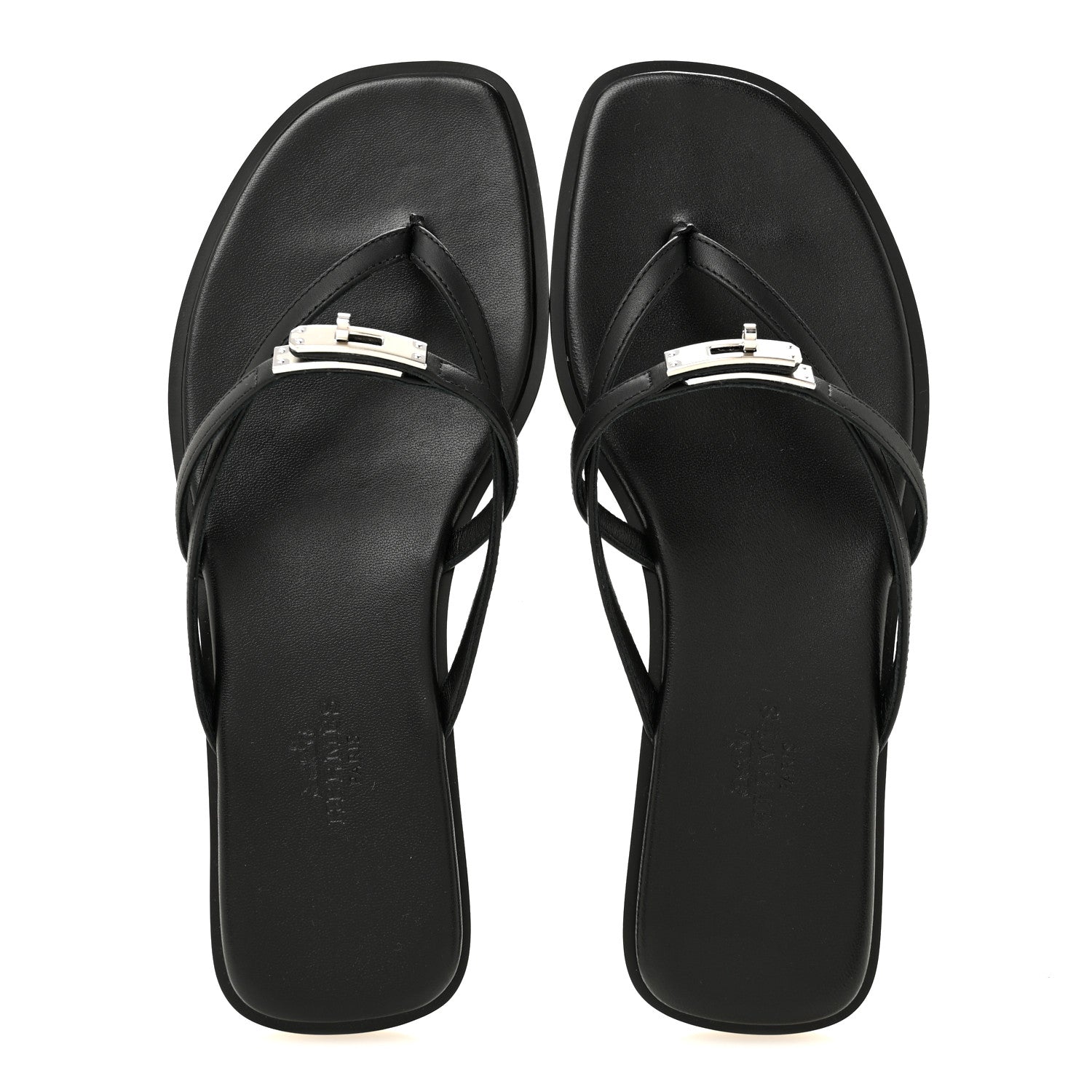 Hermes Calfskin Miss Sandals 36 Black 2 of 9
