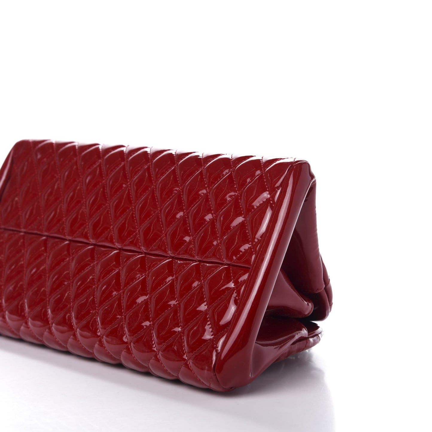 Patent Quilted Medium Just Mademoiselle Bowling Bag Red