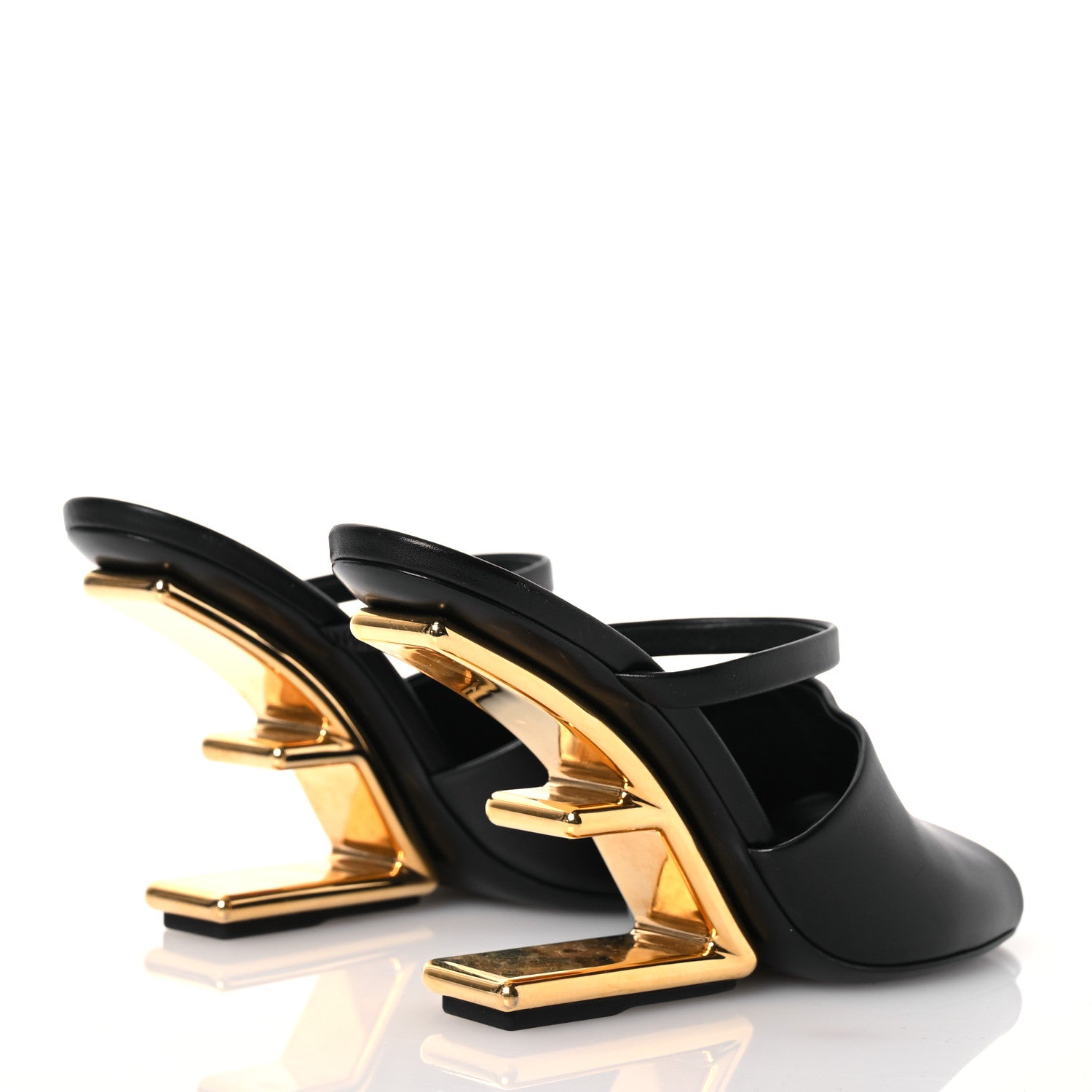 Fendi Calfskin Fendi First 95mm Slide Sandals 36 Black 4 of 12