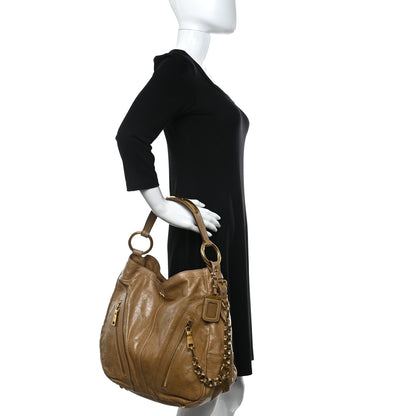 Prada Vitello Shine Hobo Cammeo 2 of 15