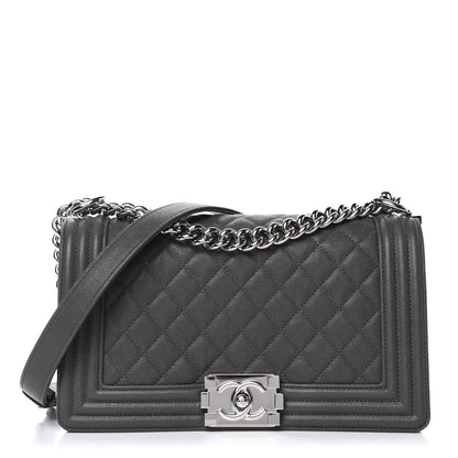 Chanel Caviar Quilted Medium Boy Flap Grey 1 of 10