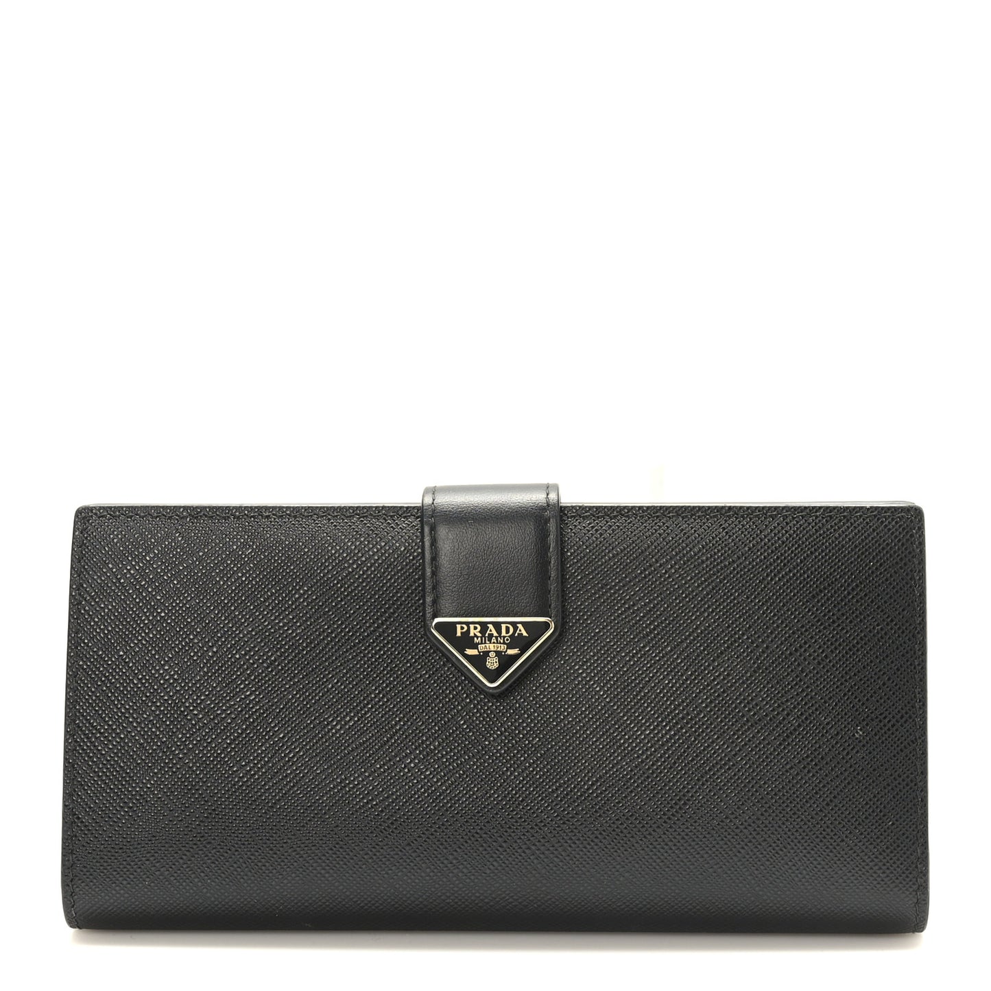 Saffiano Triangle Large Wallet Black