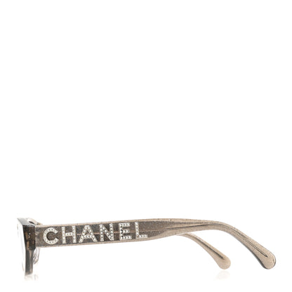 Chanel Acetate Glitter Rectangle Sunglasses 71280A Silver 3 of 8