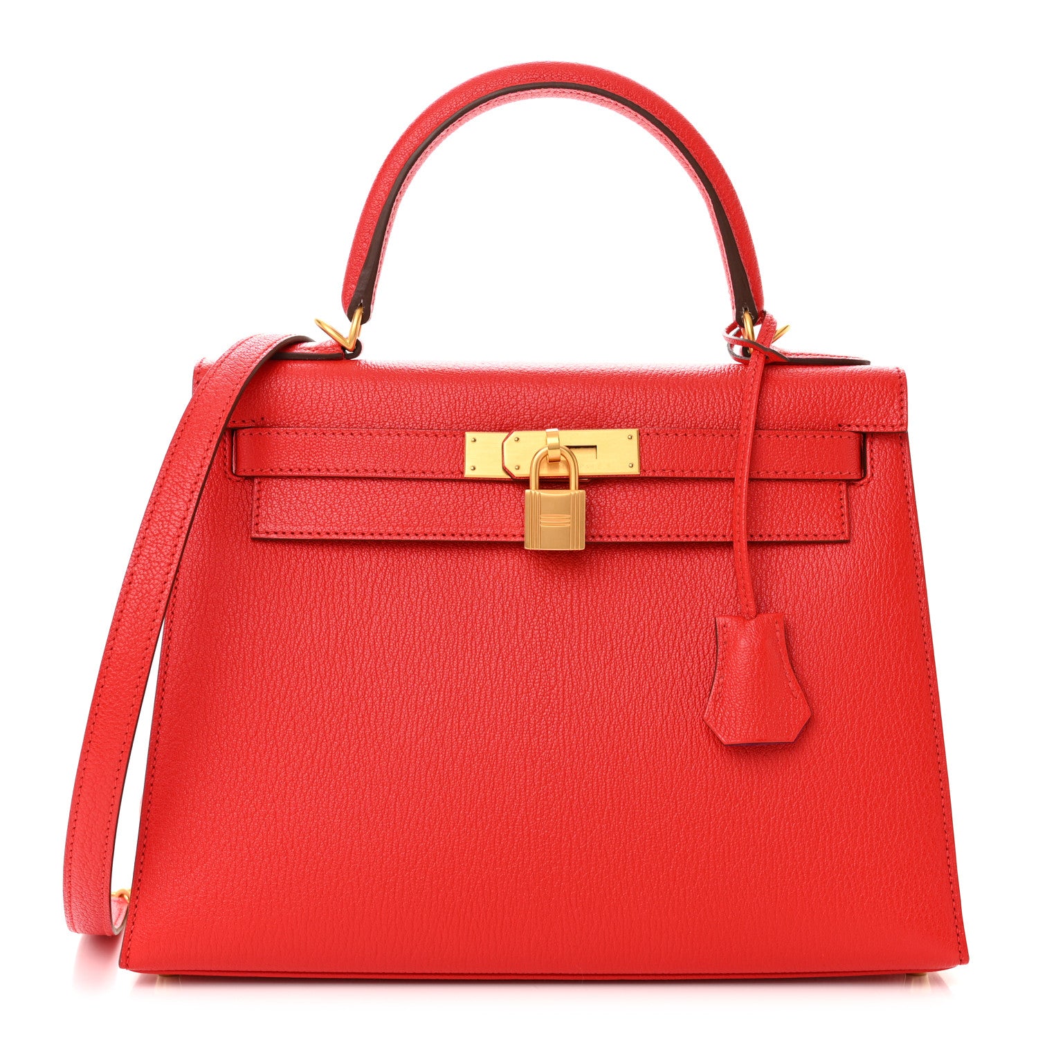 Hermes Chevre Mysore Horseshoe Kelly Sellier 28 Rouge De Coeur Rose Pourpre 3 of 11