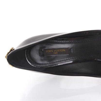 Louis Vuitton Patent Oh Really Peep Toe Pumps 36.5 Black 7 of 9